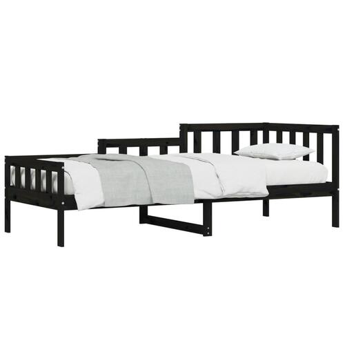 Daybed 90x190 cm massivt fyrretræ sort