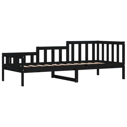 Daybed 90x190 cm massivt fyrretræ sort