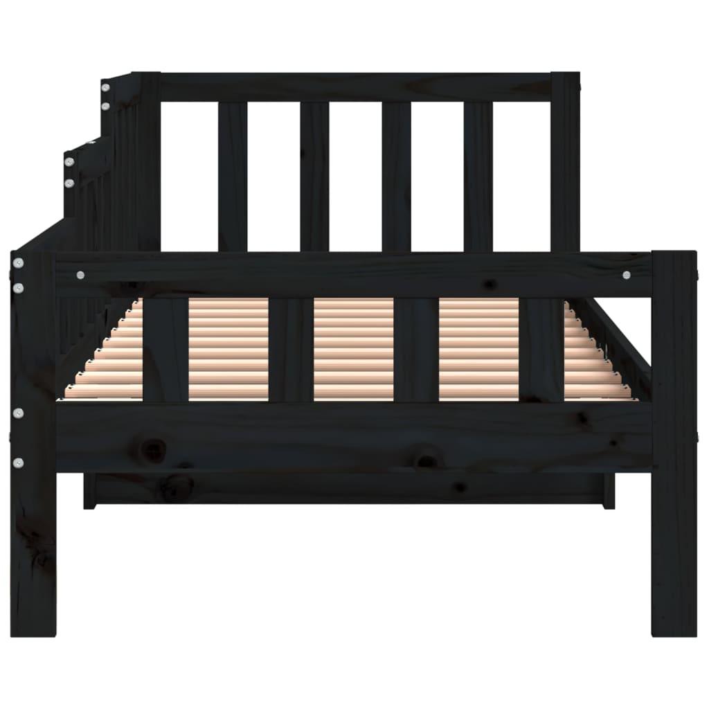 Daybed 90x190 cm massivt fyrretræ sort