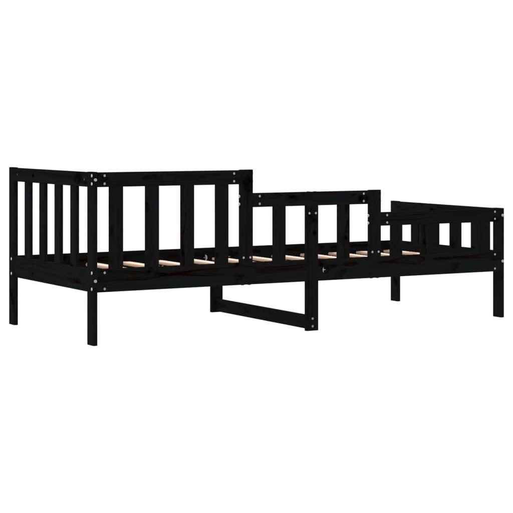 Daybed 90x190 cm massivt fyrretræ sort