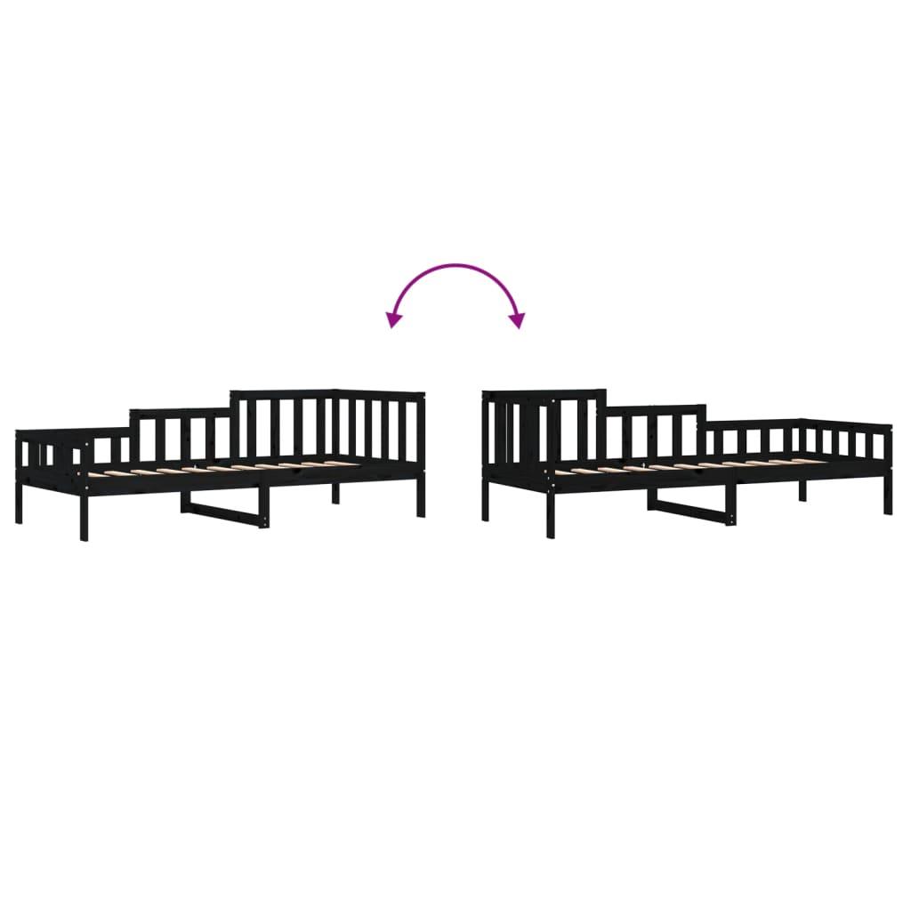 Daybed 90x190 cm massivt fyrretræ sort
