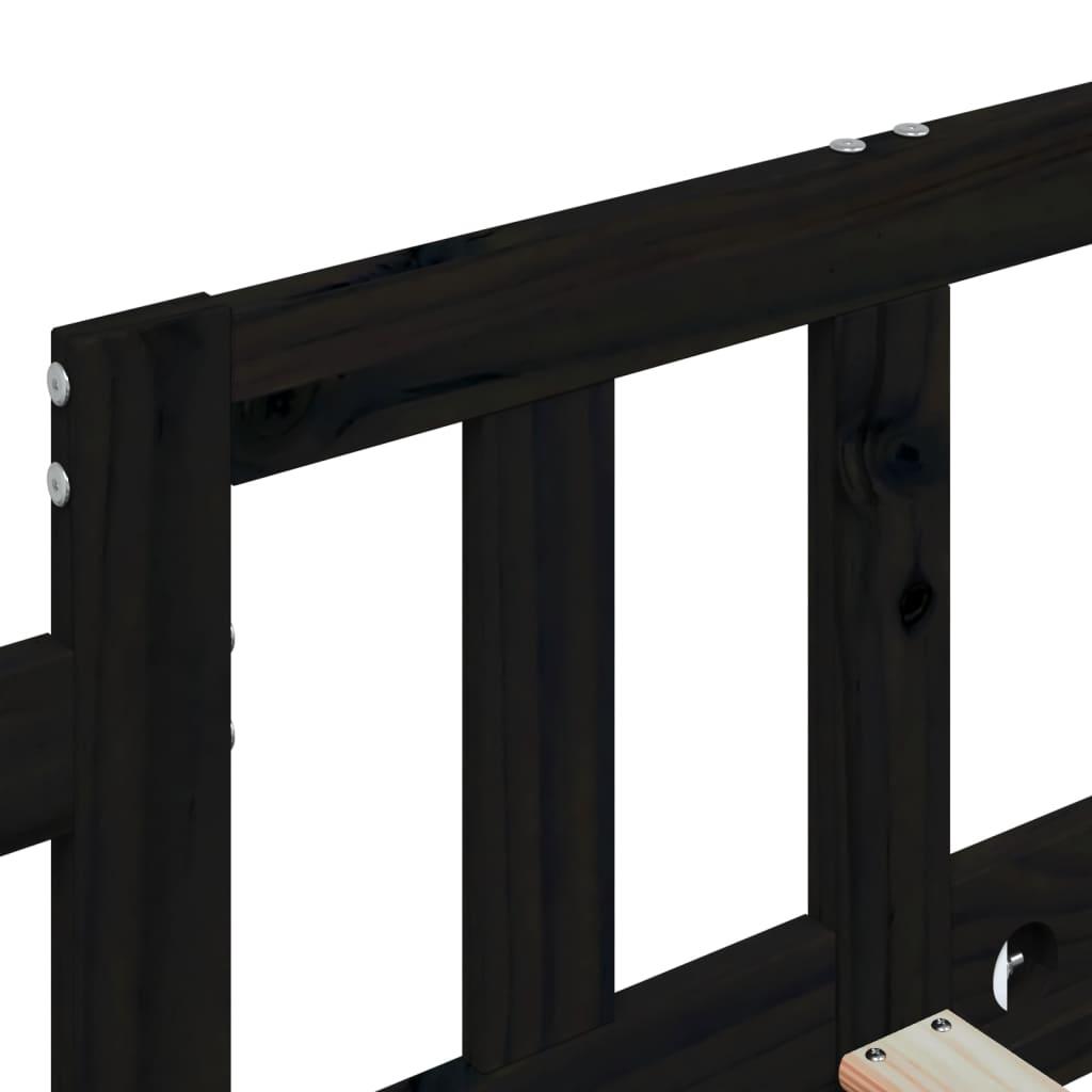 Daybed 90x190 cm massivt fyrretræ sort
