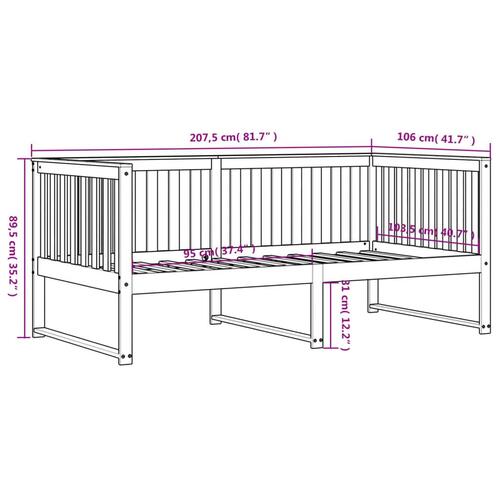 Daybed 100x200 cm massivt fyrretræ hvid