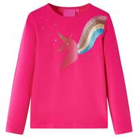 Langærmet T-shirt til børn str. 140 pink