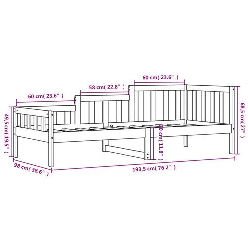Daybed 90x190 cm massivt fyrretræ