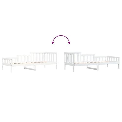 Daybed 90x200 cm massivt fyrretræ hvid