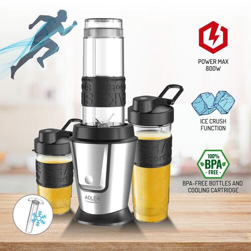 Kop-blender Adler AD 4081 Sølvfarvet 500 W 0,5 L