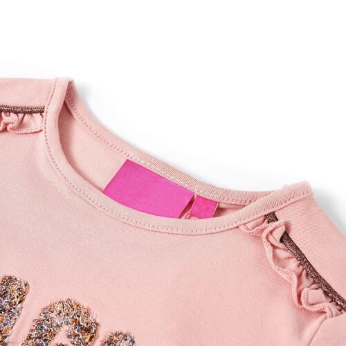 Langærmet T-shirt til børn str. 104 lyserød