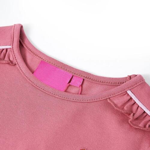 Langærmet T-shirt til børn str. 128 pink
