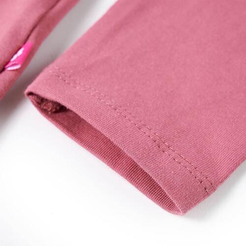 Langærmet T-shirt til børn str. 128 pink
