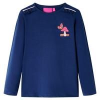 Langærmet T-shirt til børn str. 92 marineblå