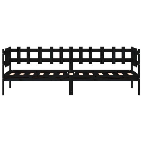 Daybed 80x200 cm massivt fyrretræ sort