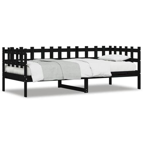 Daybed 90x190 cm massivt fyrretræ sort