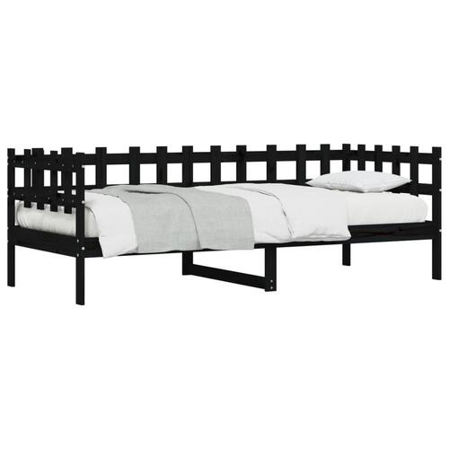 Daybed 90x190 cm massivt fyrretræ sort