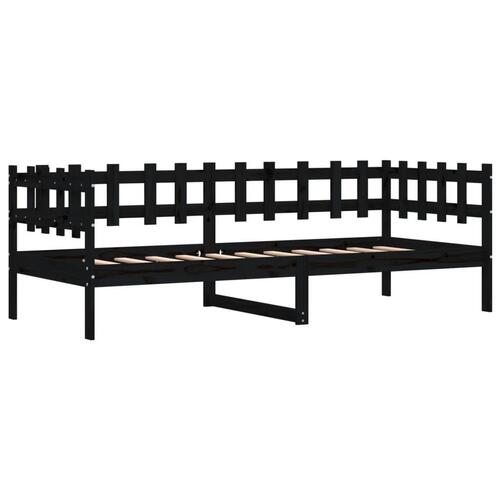 Daybed 90x190 cm massivt fyrretræ sort