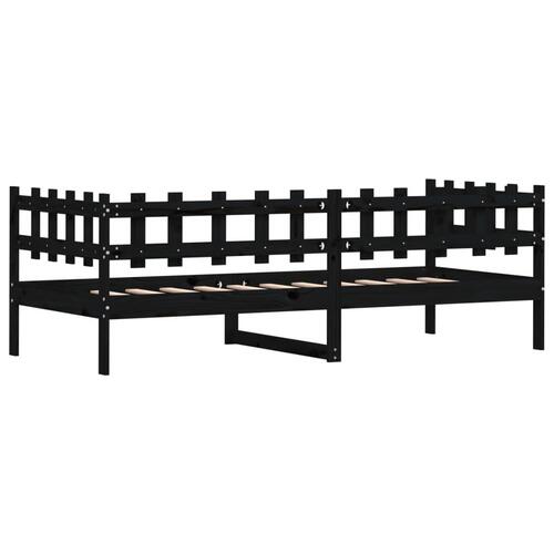 Daybed 90x190 cm massivt fyrretræ sort