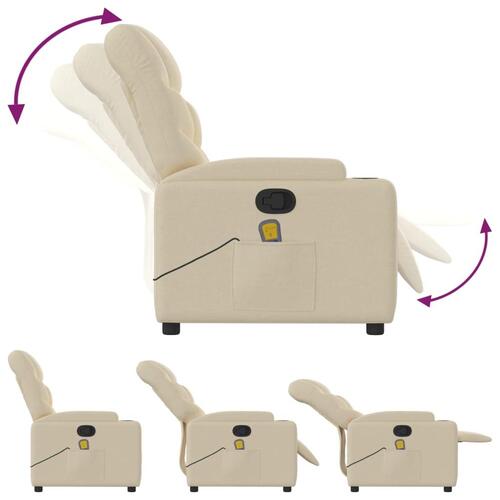 Massagestol stof cremefarvet
