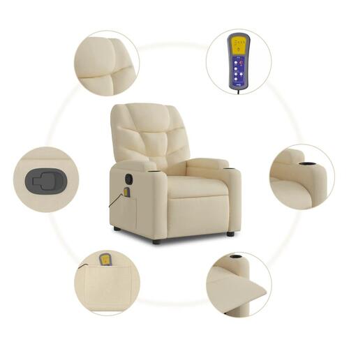 Massagestol stof cremefarvet