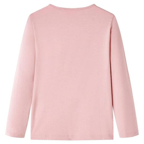 Langærmet T-shirt til børn str. 116 lyserød