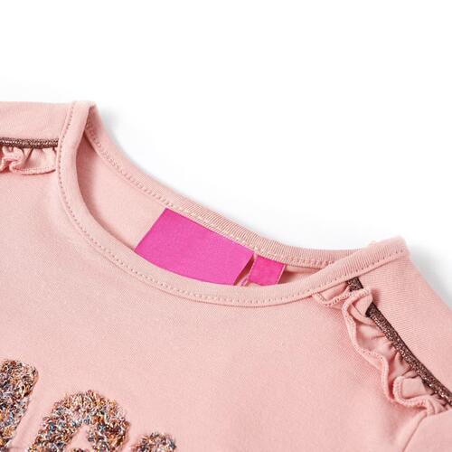 Langærmet T-shirt til børn str. 116 lyserød