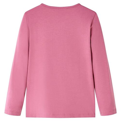Langærmet T-shirt til børn str. 92 pink