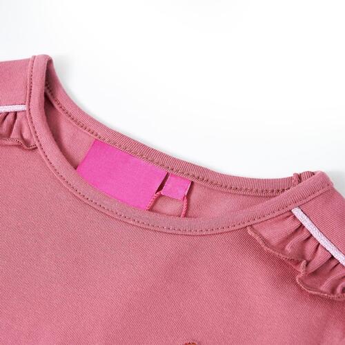 Langærmet T-shirt til børn str. 92 pink