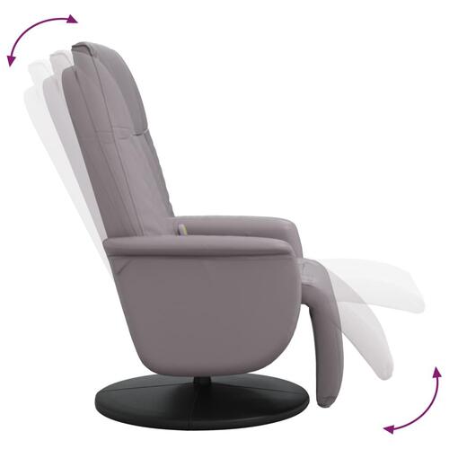 Massagestol med fodstøtte kunstlæder grå