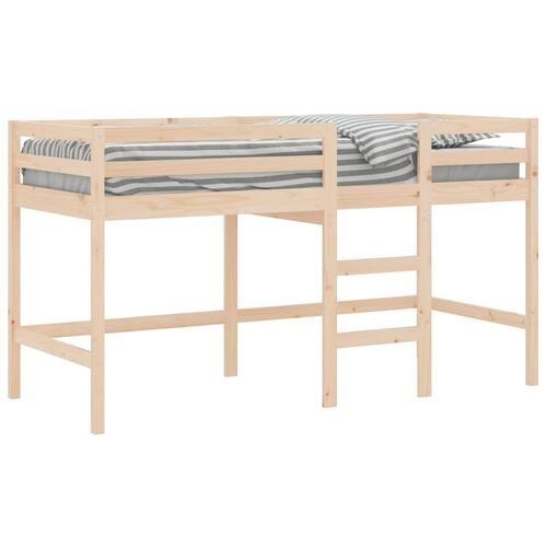 Højseng med stige 90x200 cm massivt fyrretræ