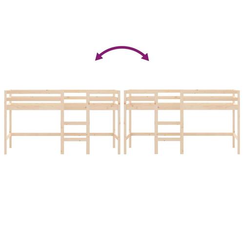 Højseng med stige 90x200 cm massivt fyrretræ