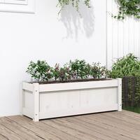 Plantekasse 90x31x31 cm massivt fyrretræ hvid