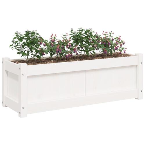 Plantekasse 90x31x31 cm massivt fyrretræ hvid