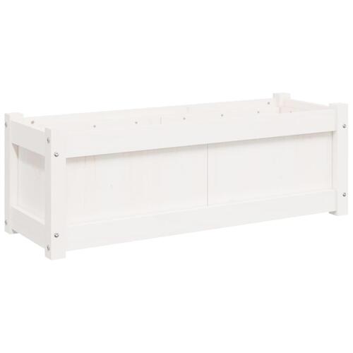 Plantekasse 90x31x31 cm massivt fyrretræ hvid