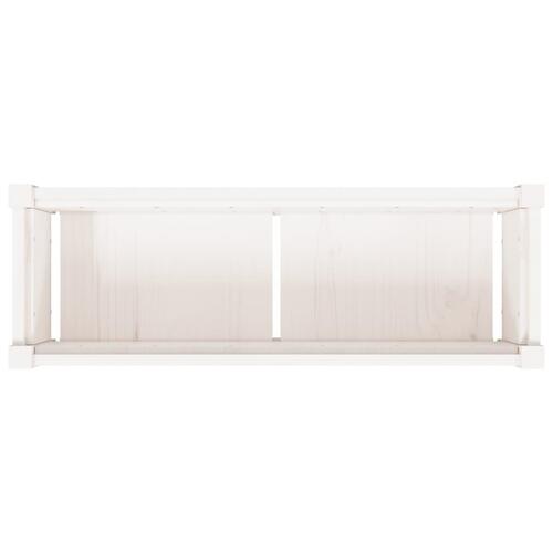 Plantekasse 90x31x31 cm massivt fyrretræ hvid