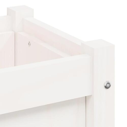 Plantekasse 90x31x31 cm massivt fyrretræ hvid