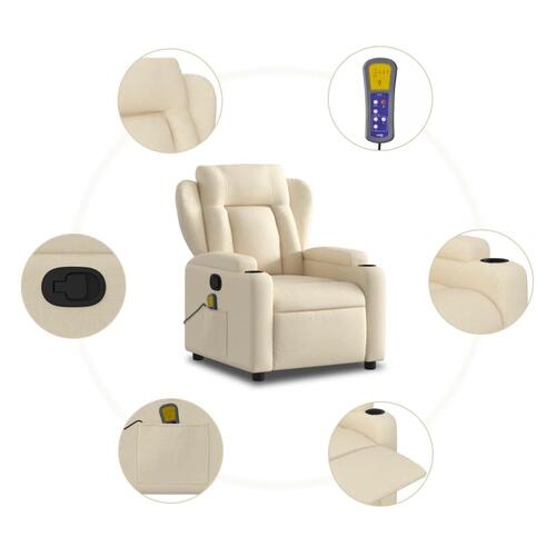 Massagestol stof cremefarvet