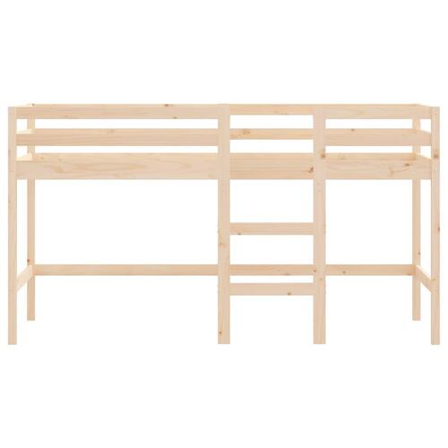 Højseng med stige 80x200 cm massivt fyrretræ