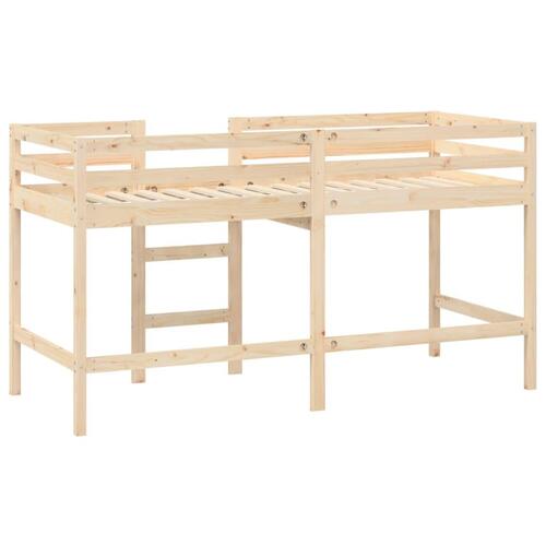 Højseng med stige 80x200 cm massivt fyrretræ