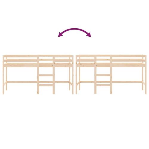 Højseng med stige 80x200 cm massivt fyrretræ