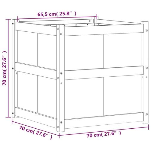 Plantekasse 70x70x70 cm massivt fyrretræ