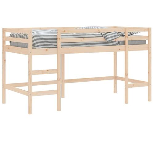 Højseng med stige 90x190 cm massivt fyrretræ