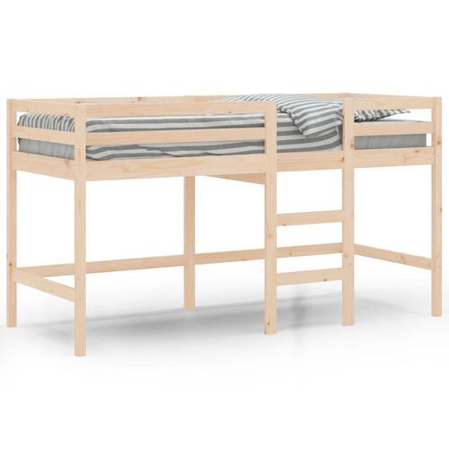 Højseng med stige 90x190 cm massivt fyrretræ