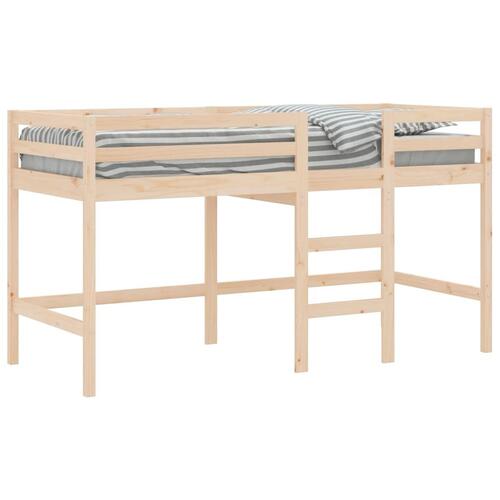 Højseng med stige 90x190 cm massivt fyrretræ