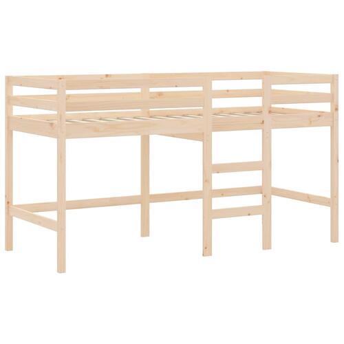 Højseng med stige 90x190 cm massivt fyrretræ