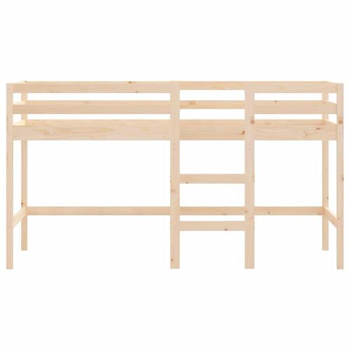 Højseng med stige 90x190 cm massivt fyrretræ