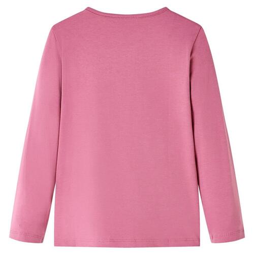 Langærmet T-shirt til børn str. 140 pink