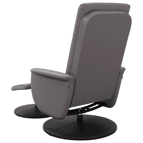 Massagestol med fodskammel kunstlæder grå