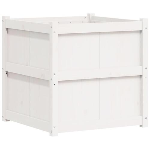 Plantekasse 70x70x70 cm massivt fyrretræ hvid