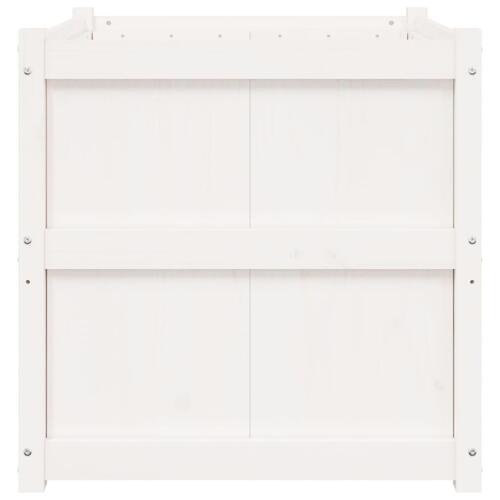 Plantekasse 70x70x70 cm massivt fyrretræ hvid
