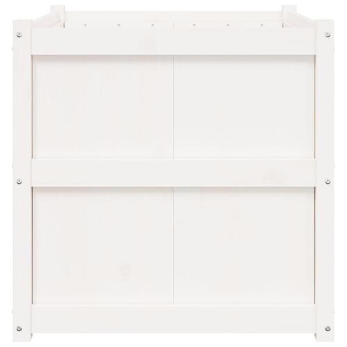 Plantekasse 70x70x70 cm massivt fyrretræ hvid