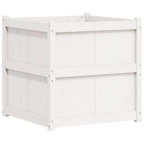 Plantekasse 70x70x70 cm massivt fyrretræ hvid